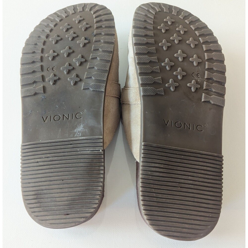 Vionic Georgie Women's Size 7 Slip On Shoes Tan Suede Mules Sandals - Picture 9 of 11